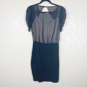 Hoss sheer polka dot overlay mini dress